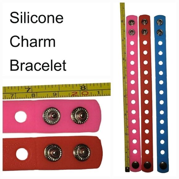 NEW * Silicone Charm Bracelet * Adjustable Band Jibbitz Croc Wristband Jewelry - Picture 2 of 4